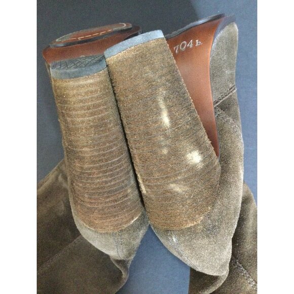 No 704 b EDDA Brown Suede High Heel Ankle Boots Size 39 8.5 Anthropologie - Picture 11 of 11